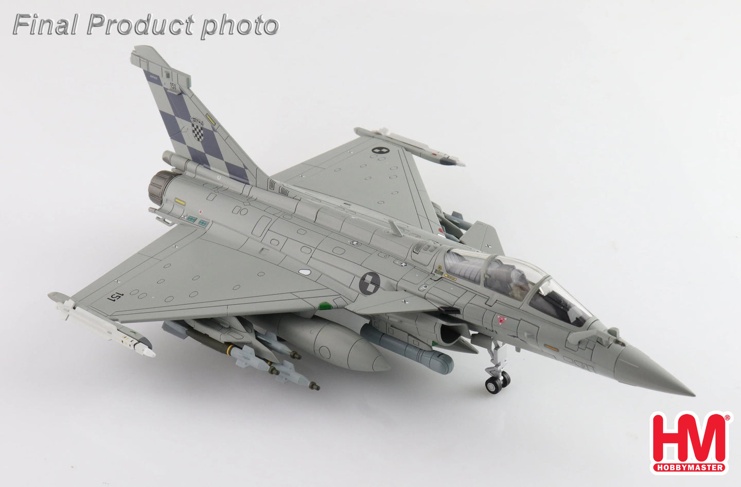 HOBBY MASTER RAFALE EC CROATIAN AIR FORCE 151 FRANCE 2024 (WITH 6 X GBU-12, 6 X AASM "HAMMER", 4 X MICA)