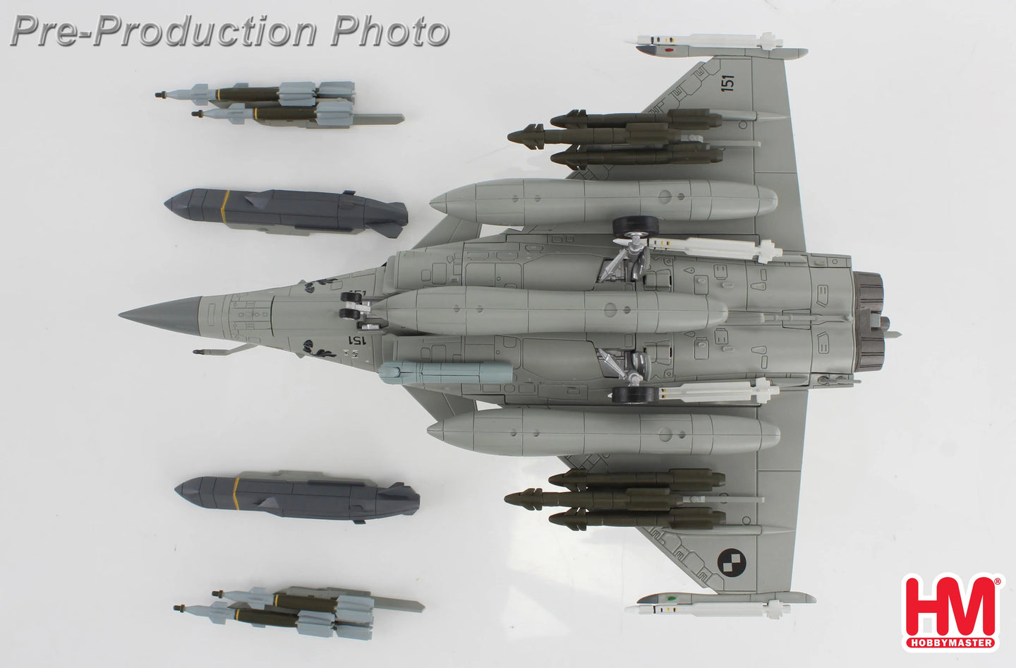 HOBBY MASTER RAFALE EC CROATIAN AIR FORCE 151 FRANCE 2024 (WITH 6 X GBU-12, 6 X AASM "HAMMER", 4 X MICA)