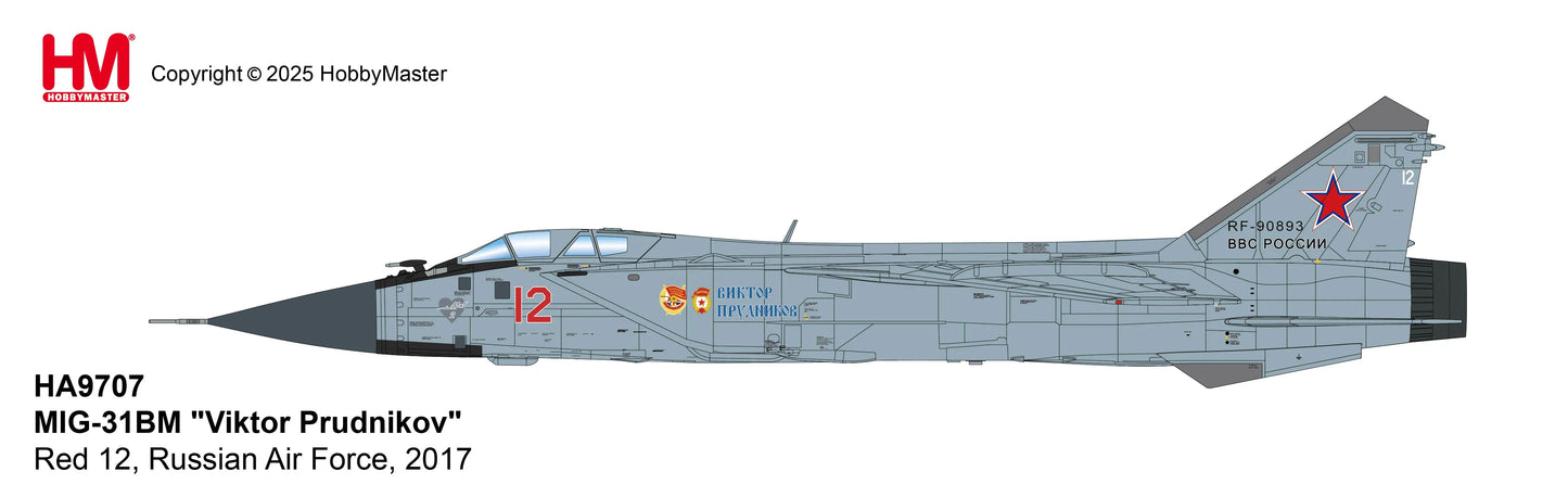 HOBBY MASTER MIG-31BM FOXHOUND RUSSIAN AIR FORCE "VICTOR PRUDNIKOV" RED 12 2017