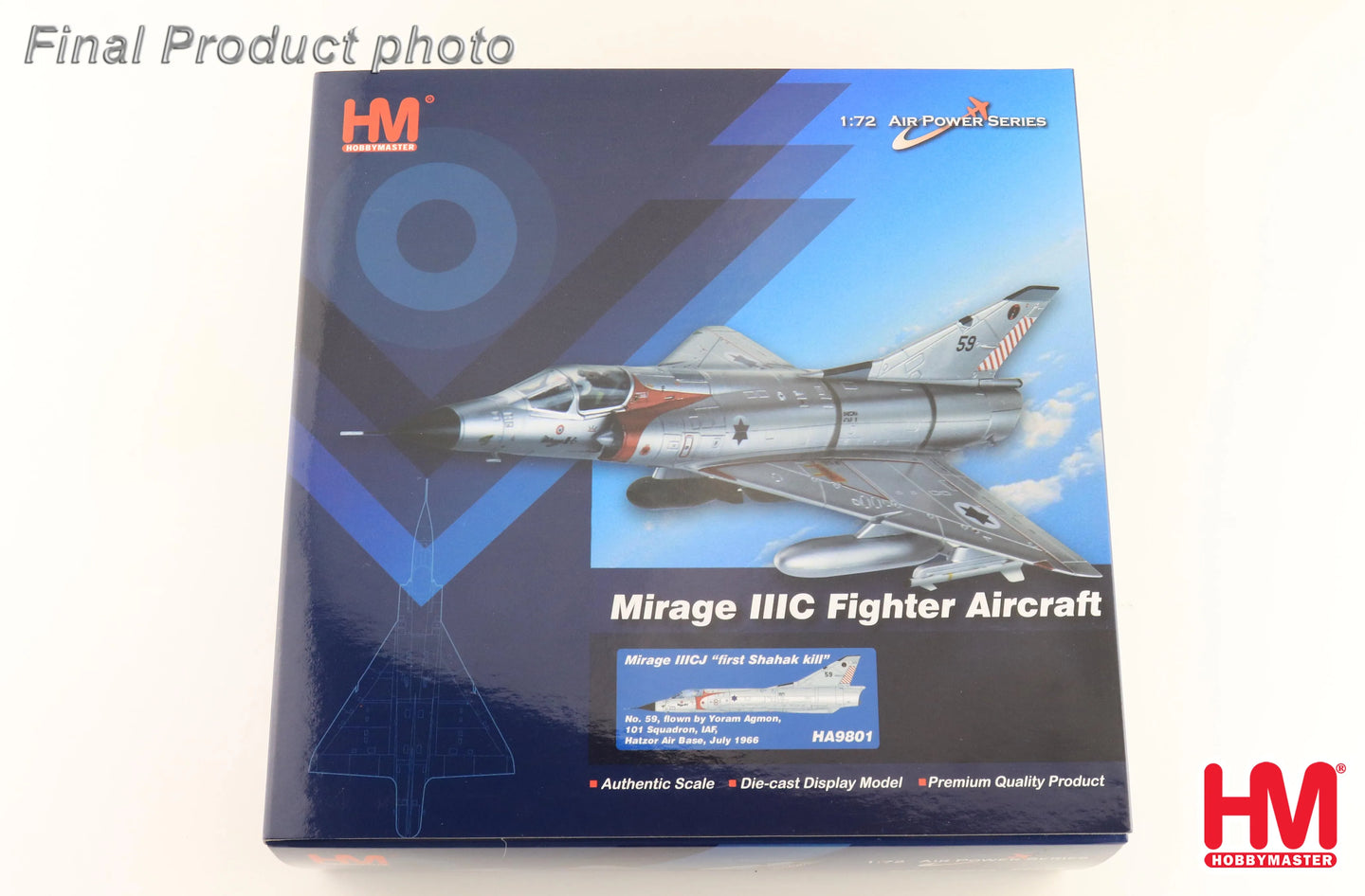 HOBBY MASTER MIRAGE IIICJ "FIRST SHAHAK KILL" NO. 59 YORAM AGMON JULY 1966