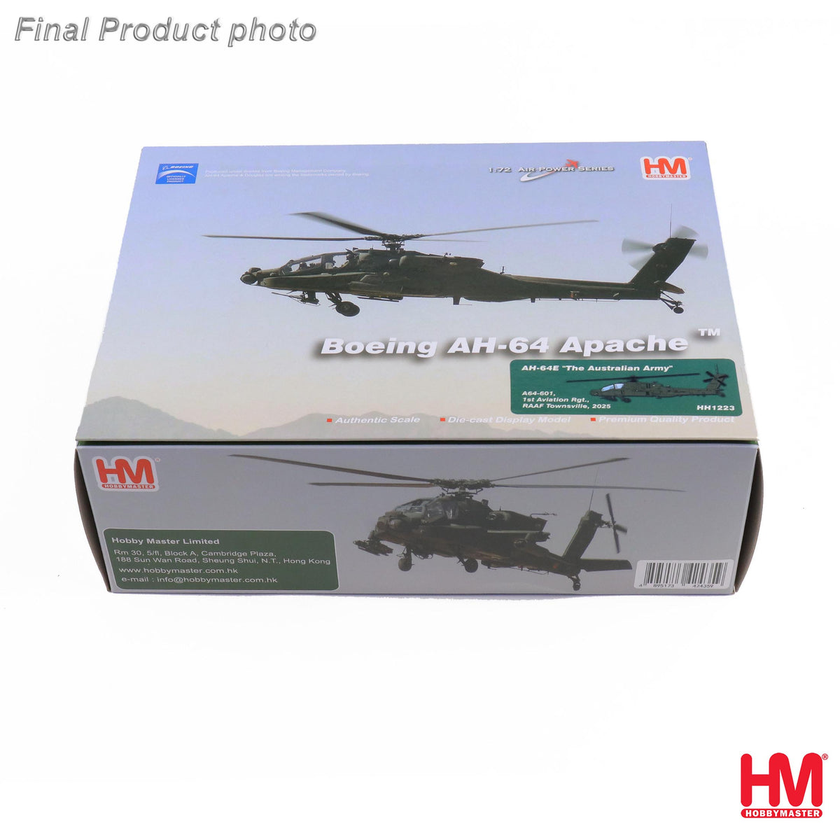 HOBBY MASTER AH-64E APACHE RAAF A64-601 "THE AUSTRALIAN ARMY" 1ST AVIATION RGT TOWNSVILLE 2025