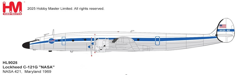 HOBBY MASTER CONSTELLATION C-121G NASA 421 "NASA" MARYLAND 1969