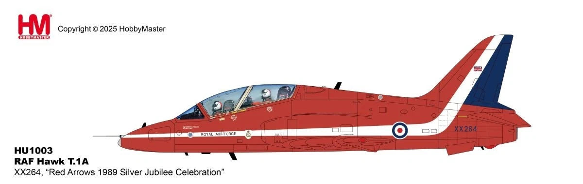 HOBBY MASTER HAWK T.1A RAF XX264 RED ARROWS "1989 SILVER JUBILEE CELEBRATION"