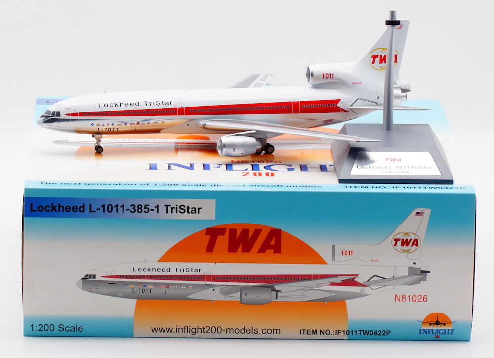 INFLIGHT 200 L-1011-385-1-15 TRISTAR 100 TWA (POLISHED) REG: N81026