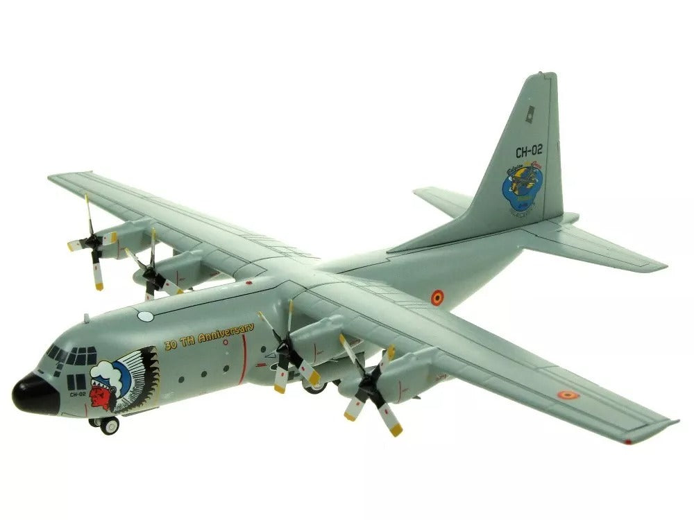 INFLIGHT C-130 HERCULES BELGIUM AIR FORCE "30TH ANNIVERSARY" REG: CH-02