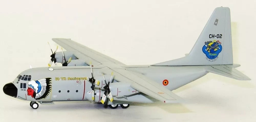 INFLIGHT C-130 HERCULES BELGIUM AIR FORCE "30TH ANNIVERSARY" REG: CH-02