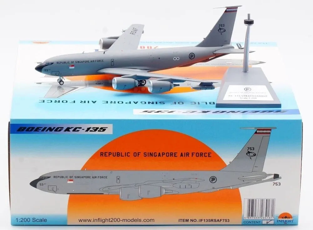 INFLIGHT 200 KC-135 STRATOTANKER SINGAPORE AIR FORCE REG: 753 WITH STAND