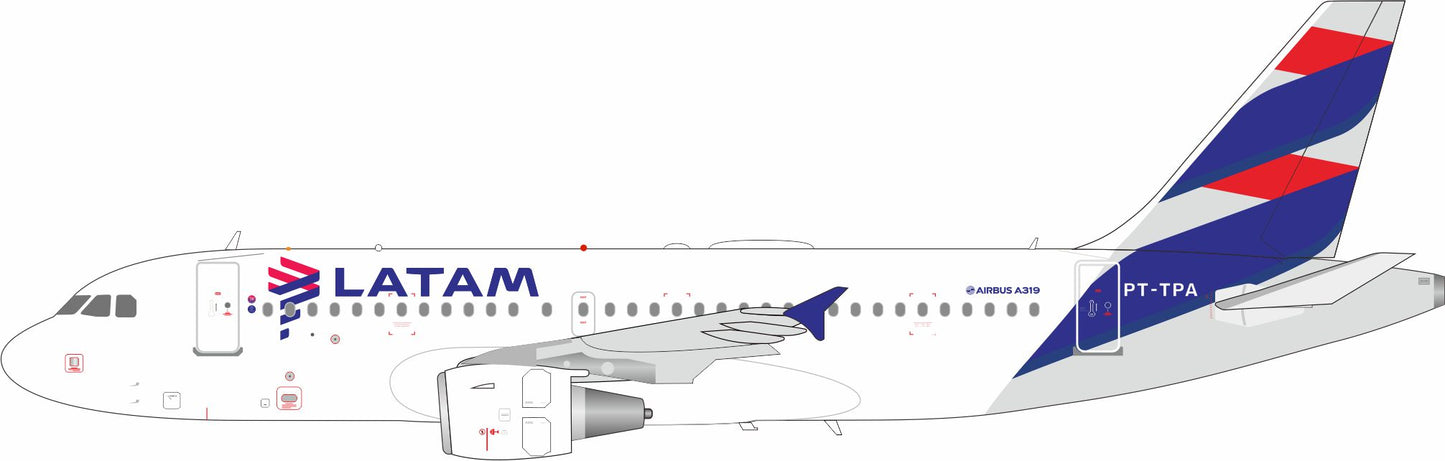 INFLIGHT 200 A319-111 LATAM AIRLINES BRASIL REG: PT-TPA