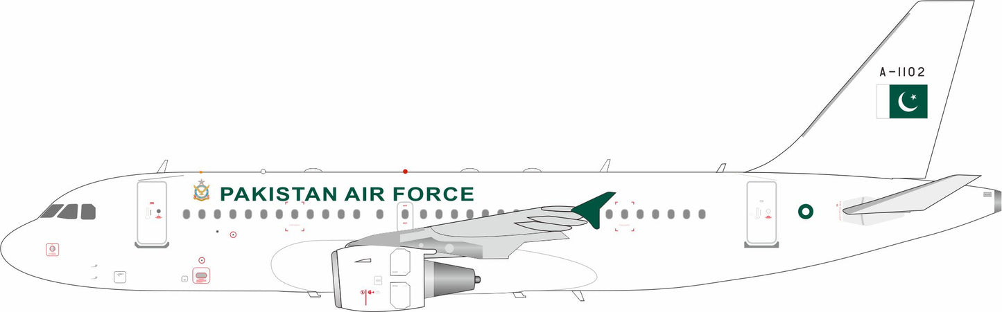 INFLIGHT 200 IF319PAF102 1/200 AIRBUS A319-112 PAKISTAN AIR FORCE REG: A-1102 WITH STAND (PLEASE NOTE THIS ITEM IS AVAILABLE FOR PRE ORDER)