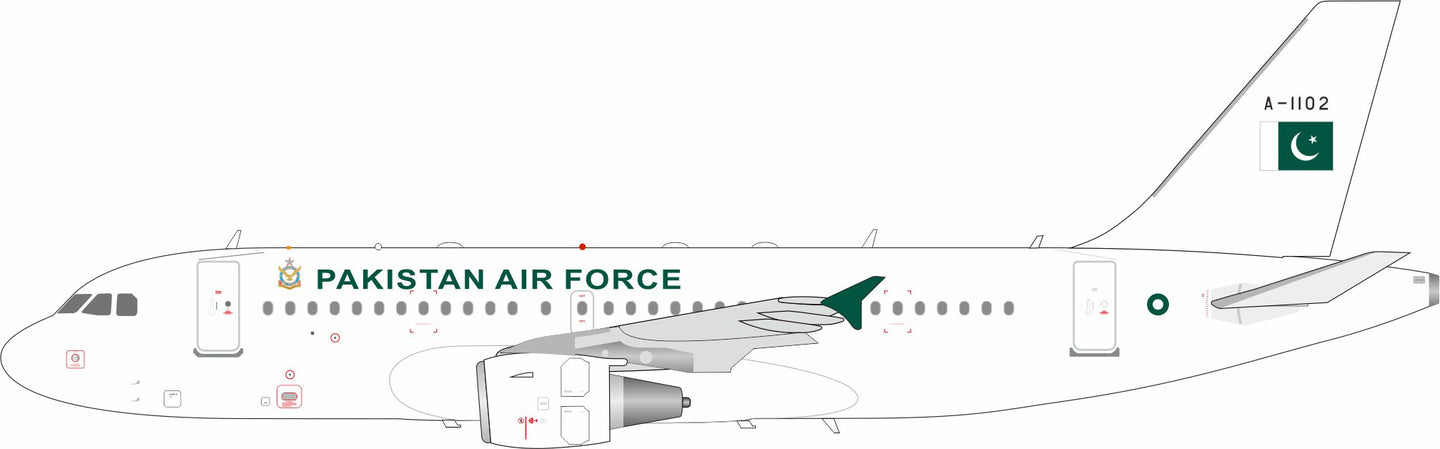 INFLIGHT 200 IF319PAF102 1/200 AIRBUS A319-112 PAKISTAN AIR FORCE REG: A-1102 WITH STAND (PLEASE NOTE THIS ITEM IS AVAILABLE FOR PRE ORDER)