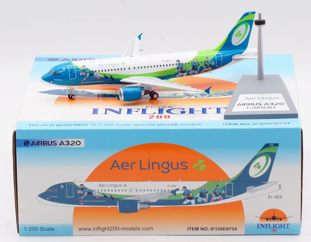INFLIGHT 200 A320-214 AER LINGUS "IRISH RUGBY TEAM" REG: EI-DEG