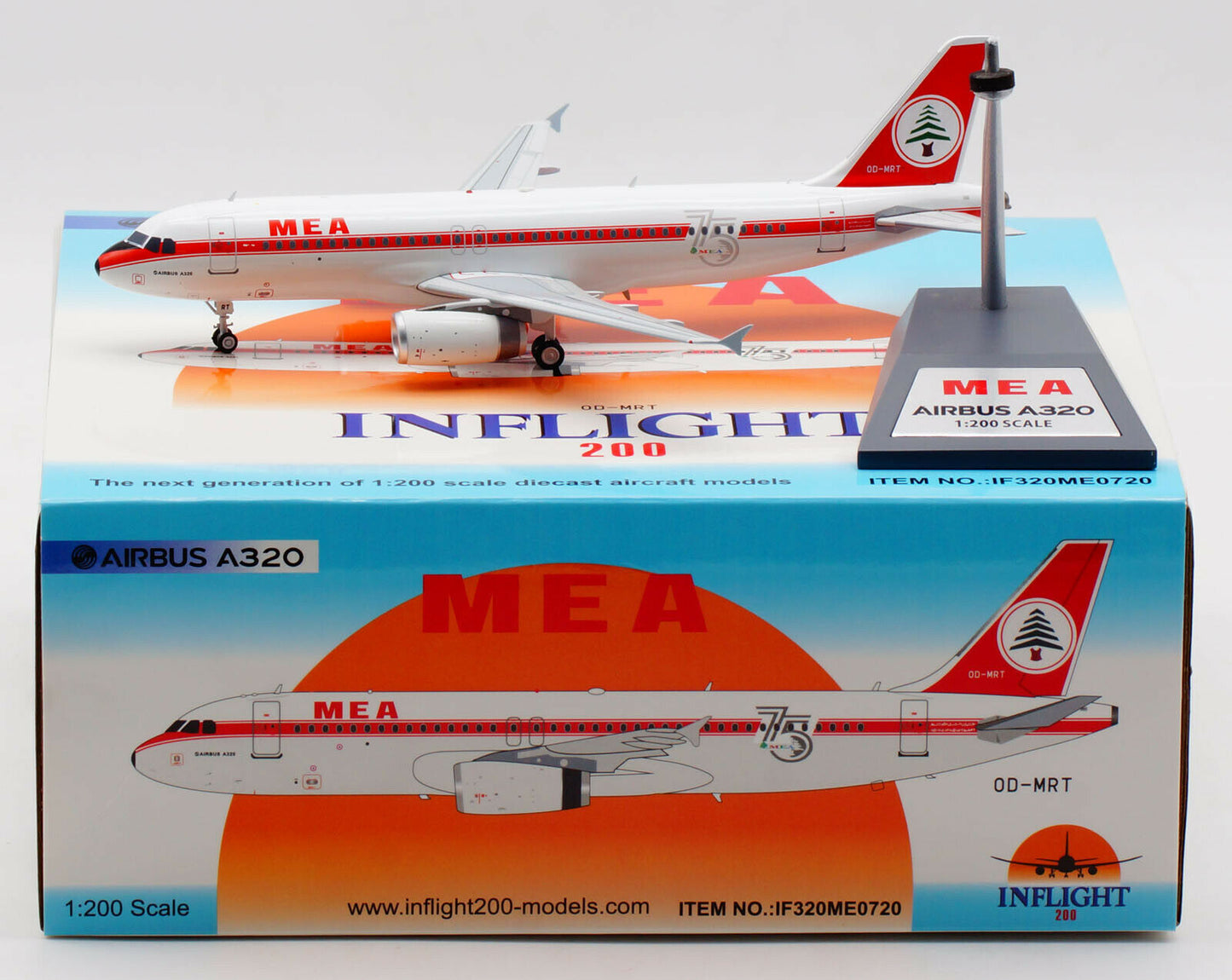INFLIGHT 200 A320 MIDDLE EAST AIRLINES (MEA) "75TH ANNIVERSARY SCHEME" REG: OD-MRT