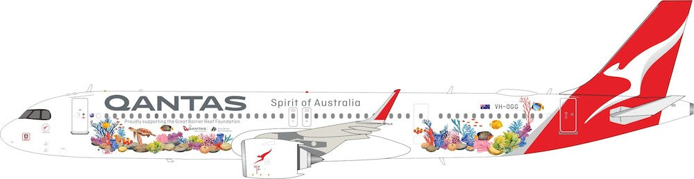 INFLIGHT 200 A321NXLR QANTAS "GREAT BARRIER REEF" REG: VH-OGG