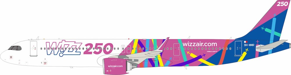 INFLIGHT 200 A321-271NX WIZZ AIR MALTA "WIZZ 250" REG: 9H-WMR