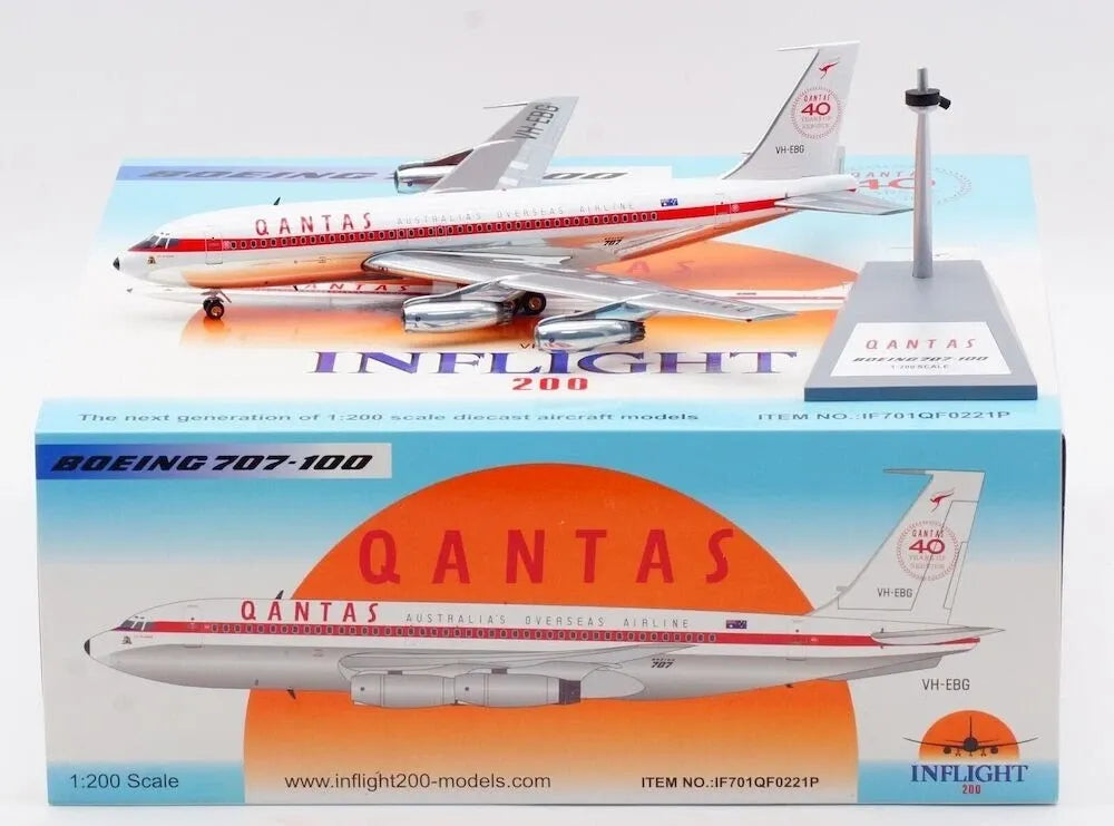 INFLIGHT 200 B707-100 QANTAS "40 YEARS OF SERVICE" REG: VH-EBG POLISHED