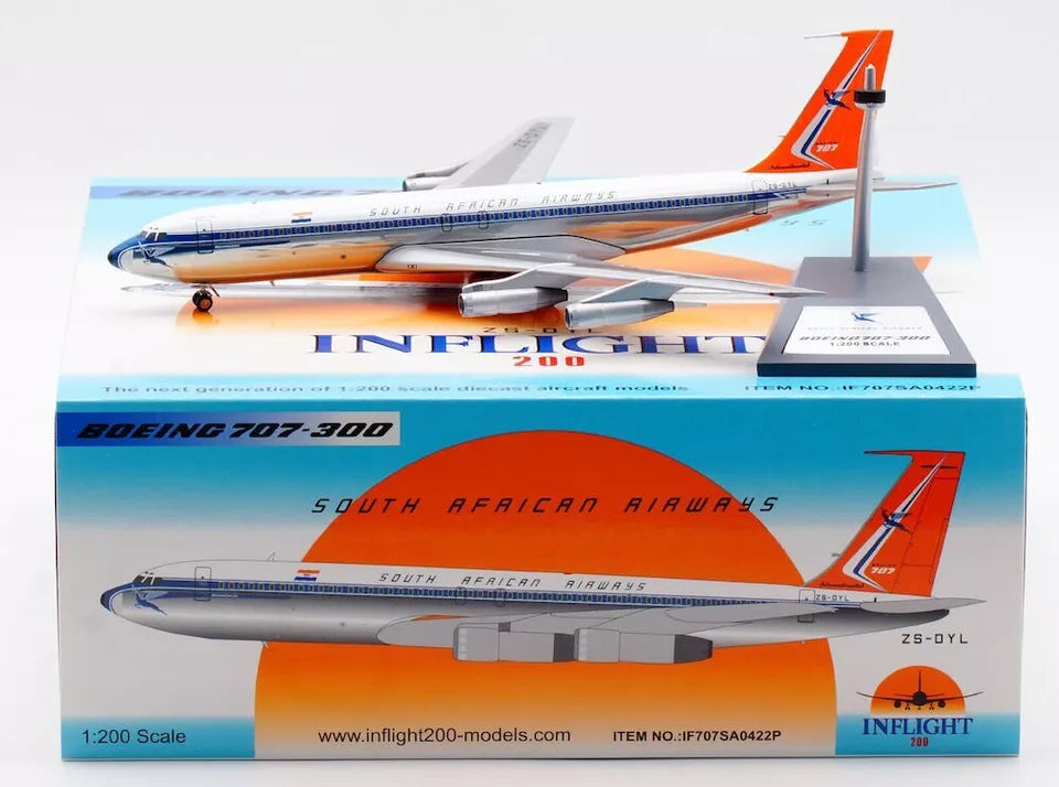 INFLIGHT 200 B707-300 SOUTH AFRICAN AIRWAYS (POLISHED) REG: ZS-DYL
