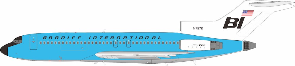 INFLIGHT 200 B727-27C BRANIFF INTERNATIONAL "NEW MEDIUM BLUE" REG: N7272