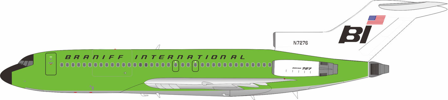 INFLIGHT 200 B727-27C BRANIFF INTERNATIONAL "LIGHT LIME GREEN" REG: N7276