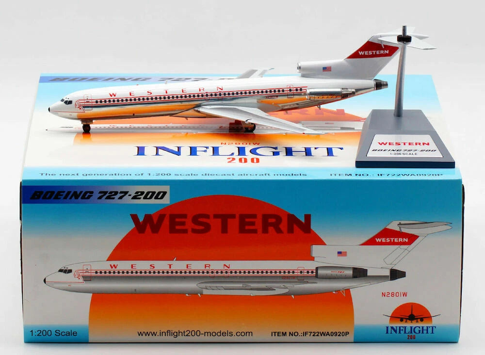 INFLIGHT 200 B727-247 WESTERN AIRLINES (POLISHED) REG: N2801W