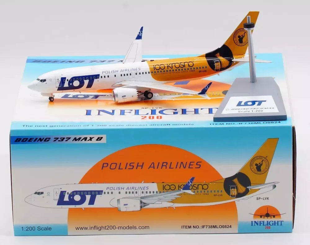 INFLIGHT 200 B737-8 MAX POLISH AIRLINES (LOT) "POLSKIE LINIE LOTNICZE" REG: SP-LVK