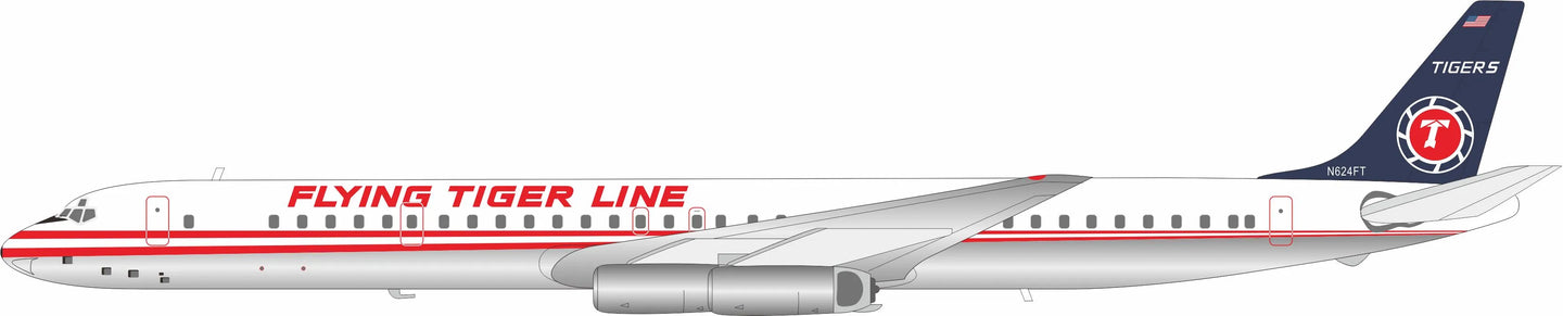 INFLIGHT 200 DC-8-63 FLYING TIGER LINE (POLISHED) REG: N624FT