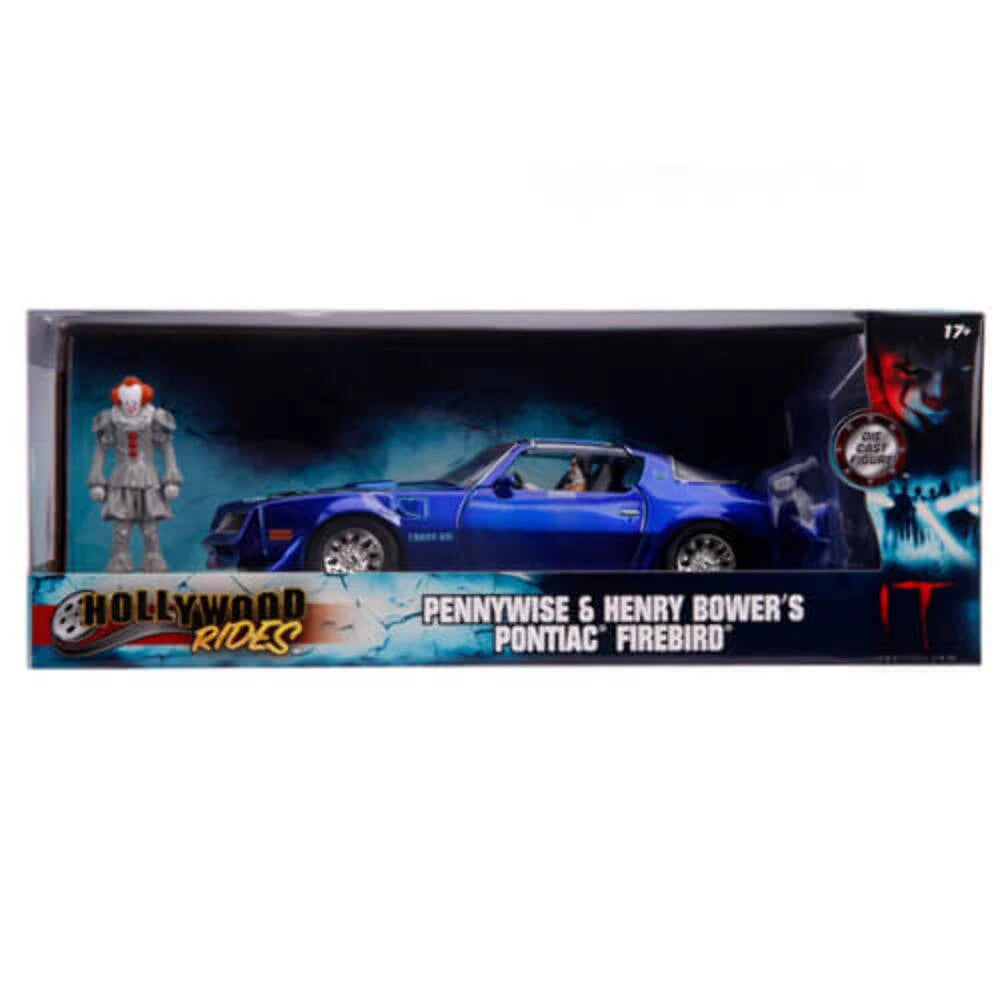 JADA 1977 PONTIAC FIREBIRD + PENNYWISE FIGURE