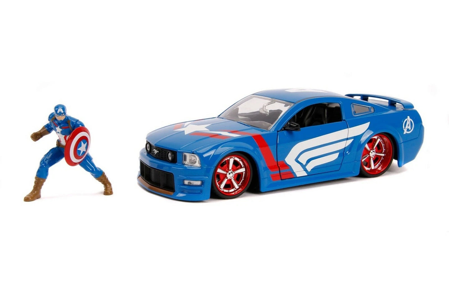JADA 2006 FORD MUSTANG GT + CAPTAIN AMERICA FIGURE