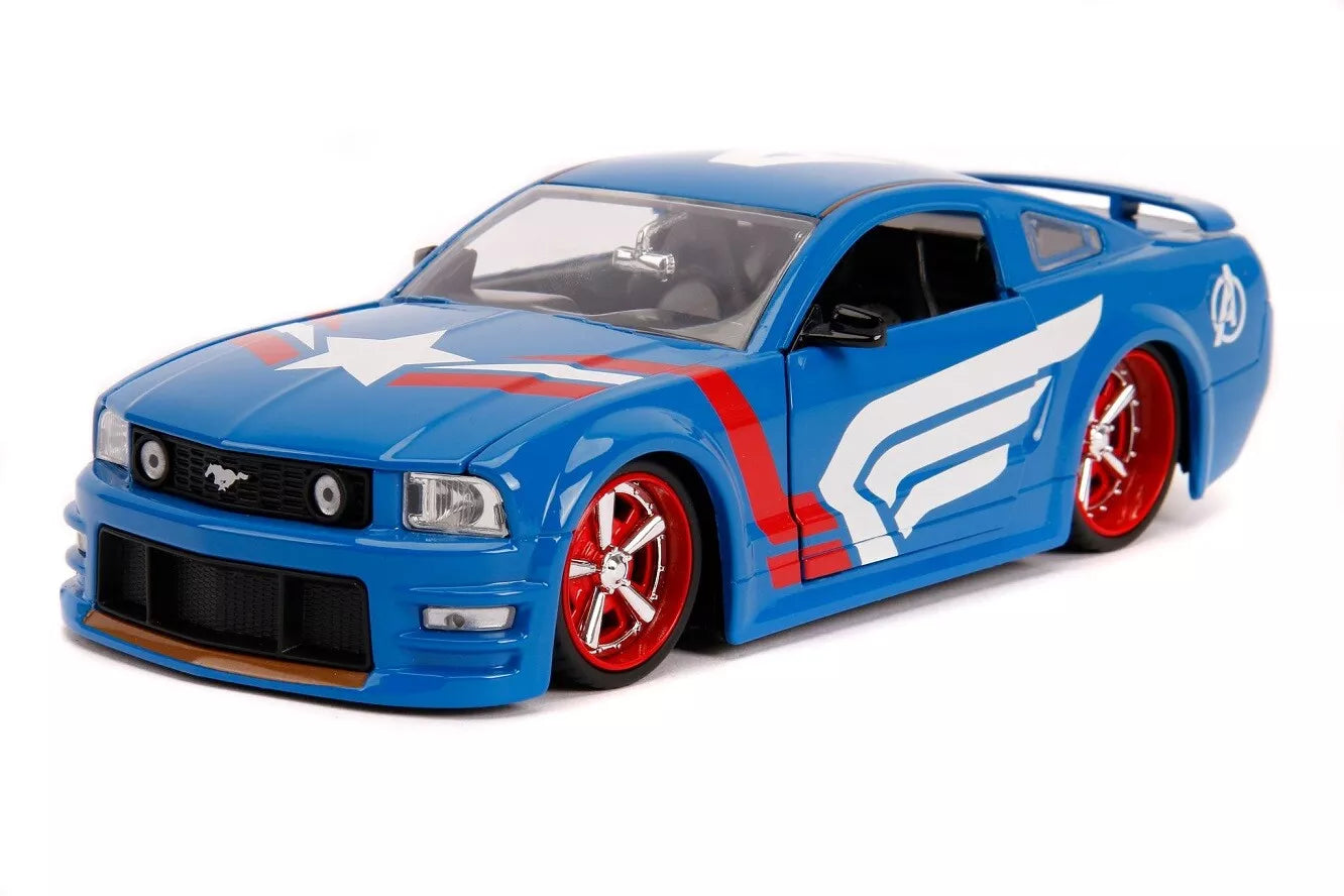 JADA 2006 FORD MUSTANG GT + CAPTAIN AMERICA FIGURE