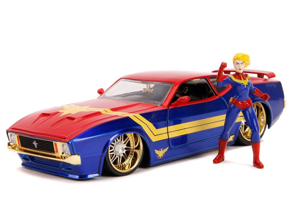 JADA 1973 MUSTANG MACH 1 + CAPTAIN MARVEL FIGURE