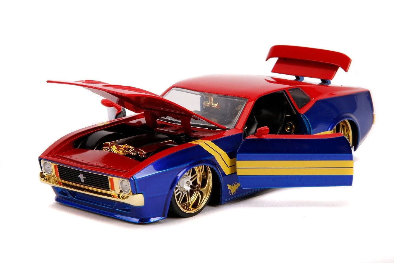 JADA 1973 MUSTANG MACH 1 + CAPTAIN MARVEL FIGURE