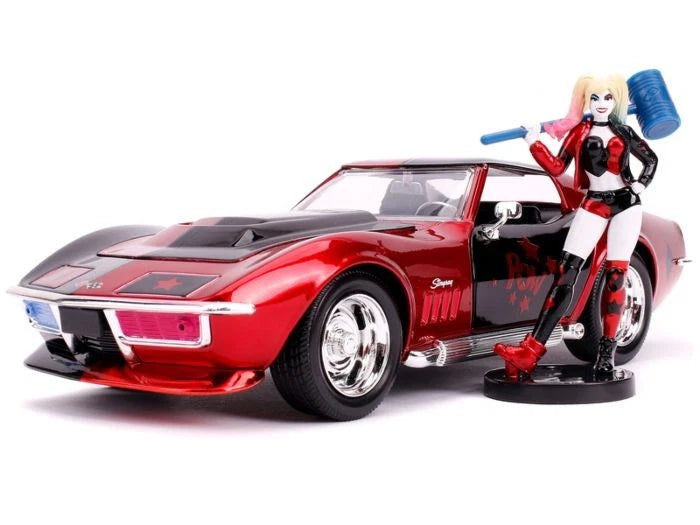 JADAS 1969 CHEVY CORVETTE + HARLEY QUINN FIGURE