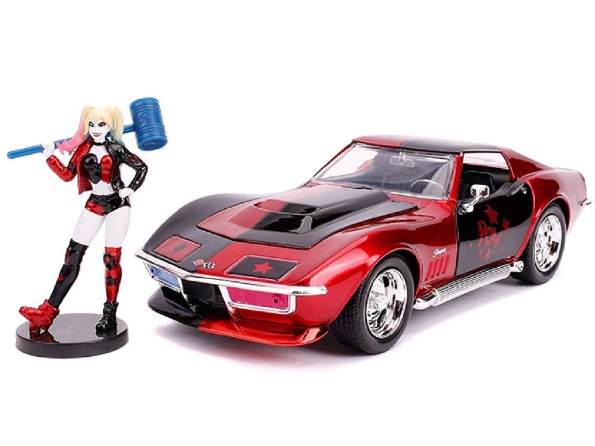JADAS 1969 CHEVY CORVETTE + HARLEY QUINN FIGURE