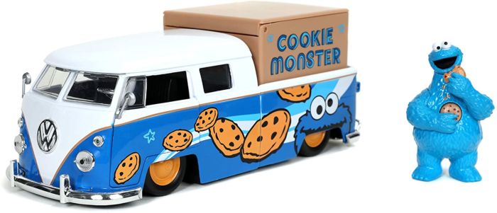 JADA VW BUS AND TALKING COOKIE MONSTER FIGURE