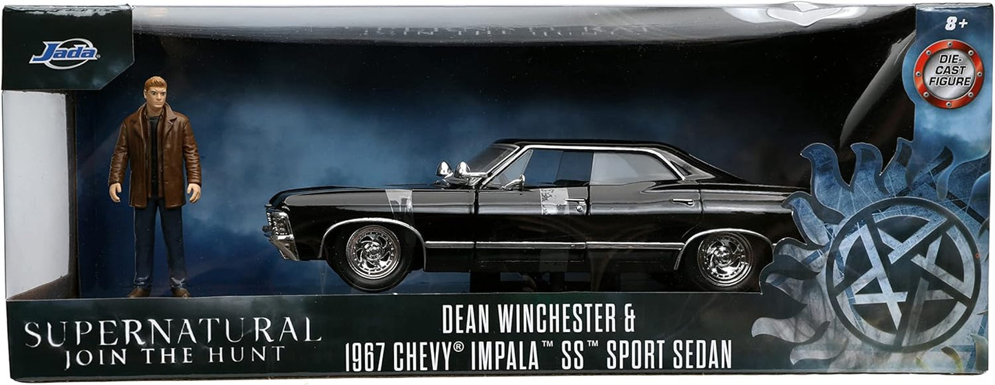 JADA 1967 CHEVY IMPALA WITH DEAN WINCHESTER FIGURE SUPERNATURAL