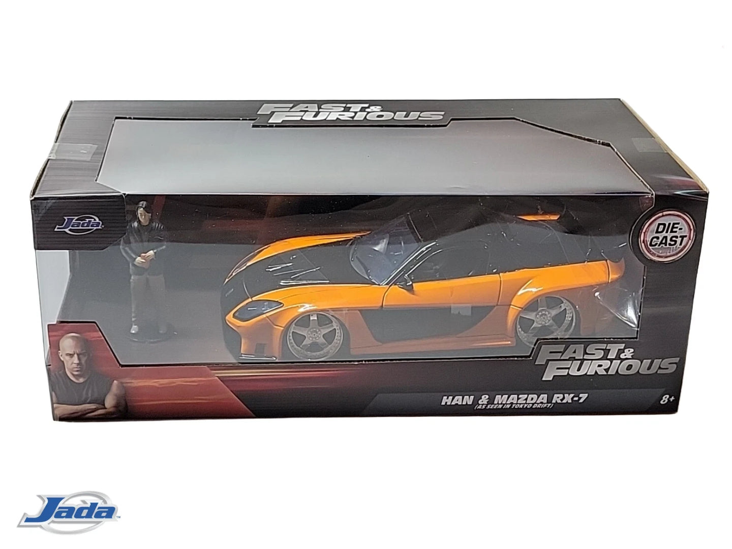 JADA 1995 MAZDA RX-7 WIDEBODY WITH HAN FIGURE FAST AND FURIOUS
