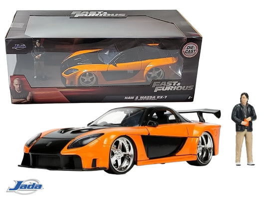 JADA 1995 MAZDA RX-7 WIDEBODY WITH HAN FIGURE FAST AND FURIOUS