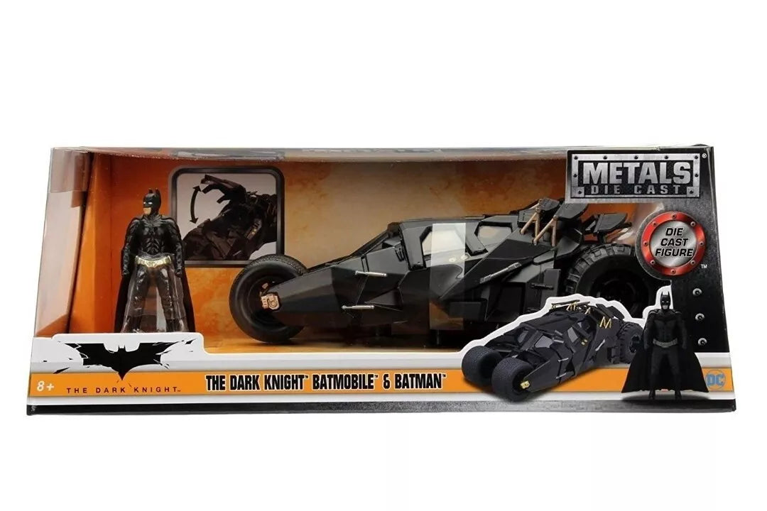 JADA 2008 THE DARK KNIGHT BATMOBILE + BATMAN FIGURE
