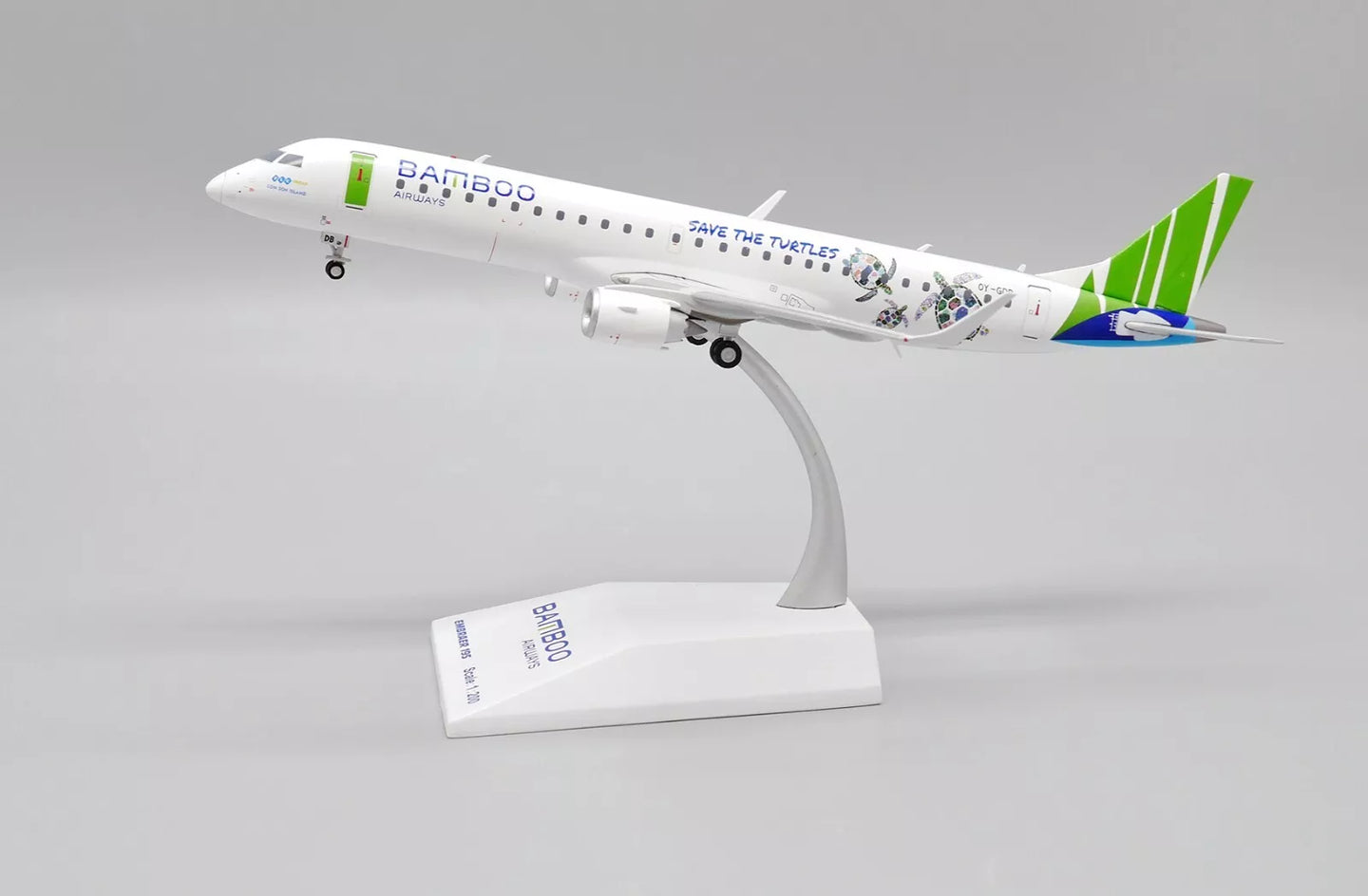 JC WINGS EMBRAER 190-200LR BAMBOO AIRWAYS "SAVE THE TURTLES" REG: OY-GDB