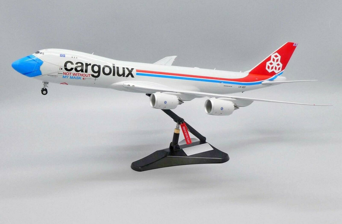 JC WINGS  B747-8F CARGOLUX "NOT WITHOUT MY MASK" REG: LX-VCF