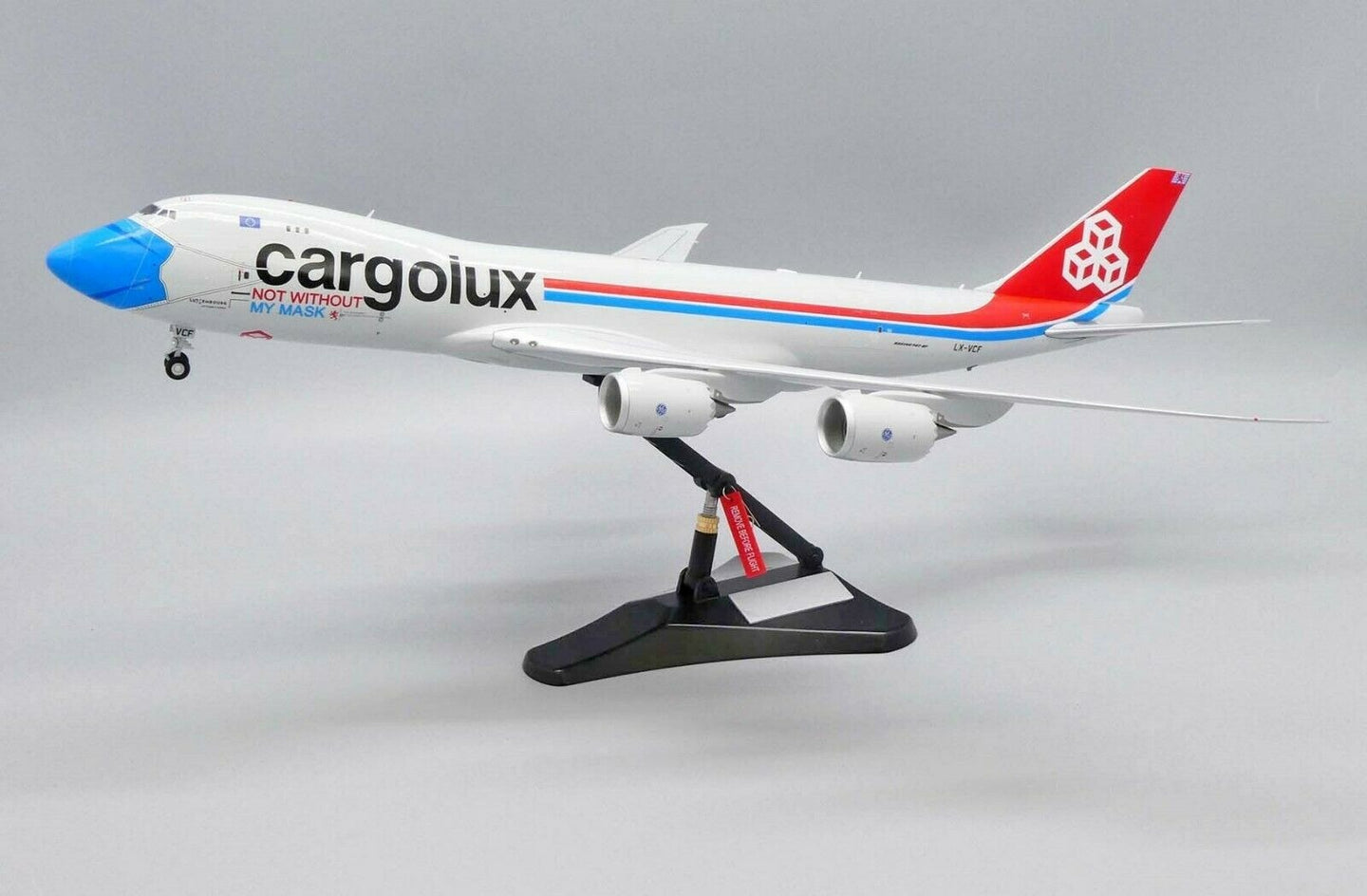 JC WINGS  B747-8F CARGOLUX "NOT WITHOUT MY MASK" REG: LX-VCF