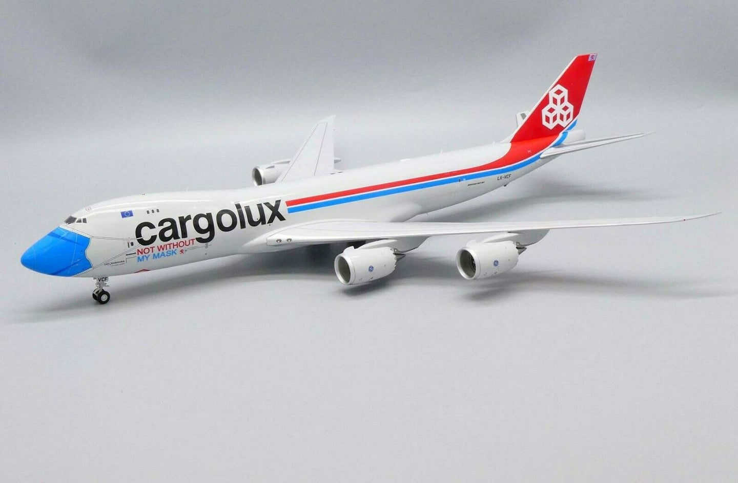 JC WINGS  B747-8F CARGOLUX "NOT WITHOUT MY MASK" REG: LX-VCF