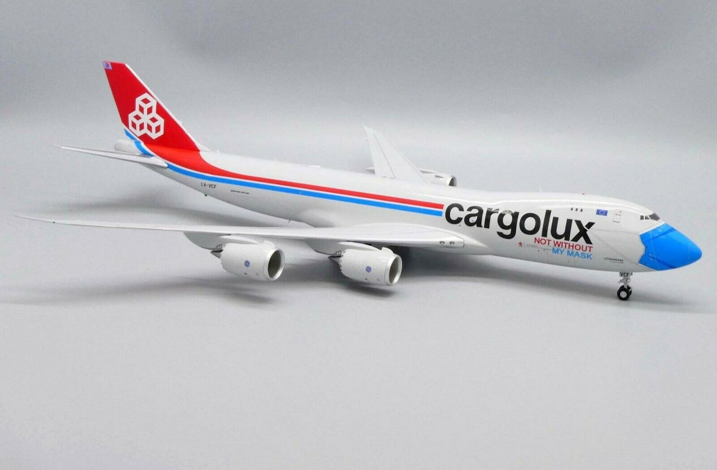 JC WINGS  B747-8F CARGOLUX "NOT WITHOUT MY MASK" REG: LX-VCF
