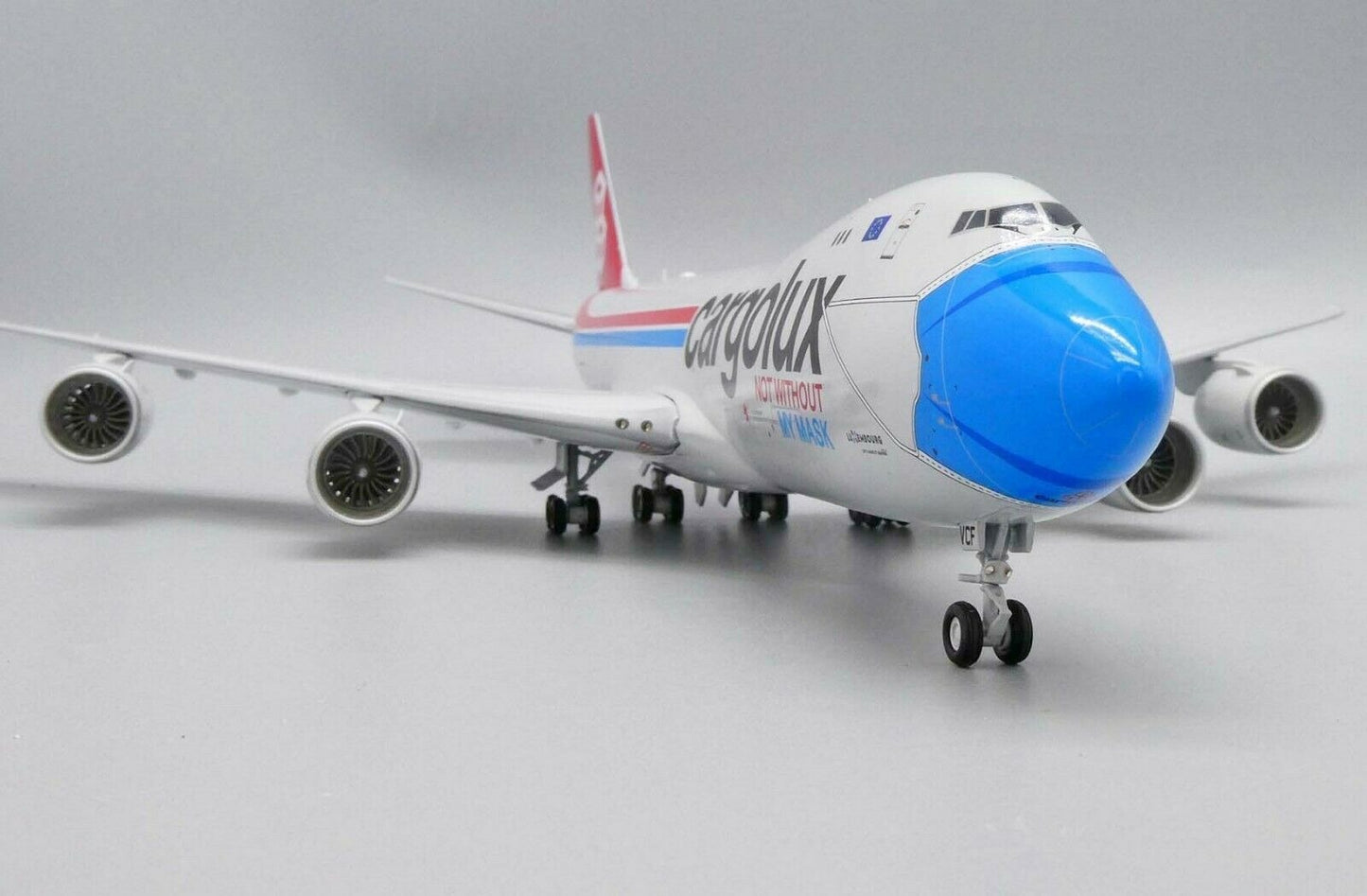 JC WINGS  B747-8F CARGOLUX "NOT WITHOUT MY MASK" REG: LX-VCF