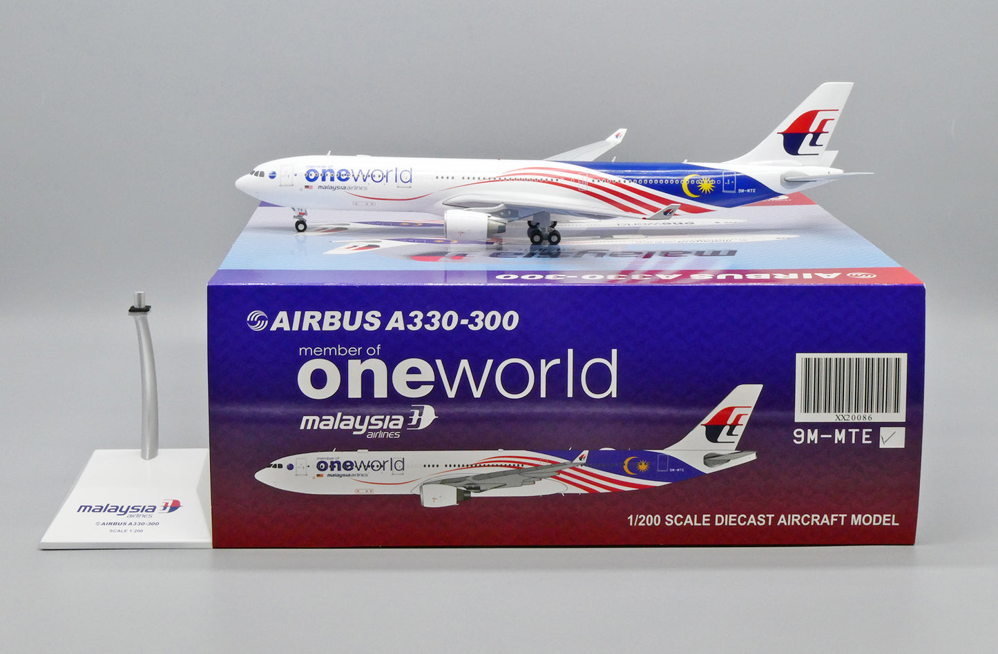 JC WINGS JC20086 A330-300 MALAYSIA AIRLINES "ONEWORLD" REG: 9M-MTE