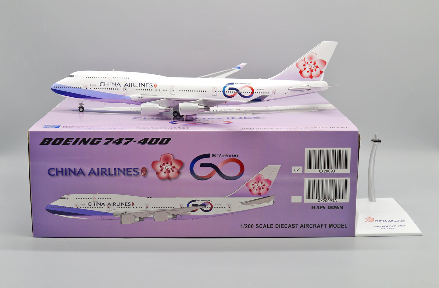JC WINGS B747-400 CHINA AIRLINES "60TH ANNIVERSARY" REG: B-18210