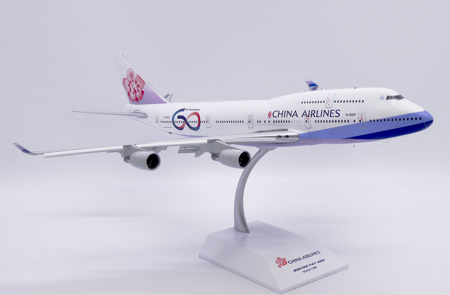 JCWINGS B747-400 CHINA AIRLINES "60TH ANNIVERSARY" (FLAPS DOWN) REG: B-18210