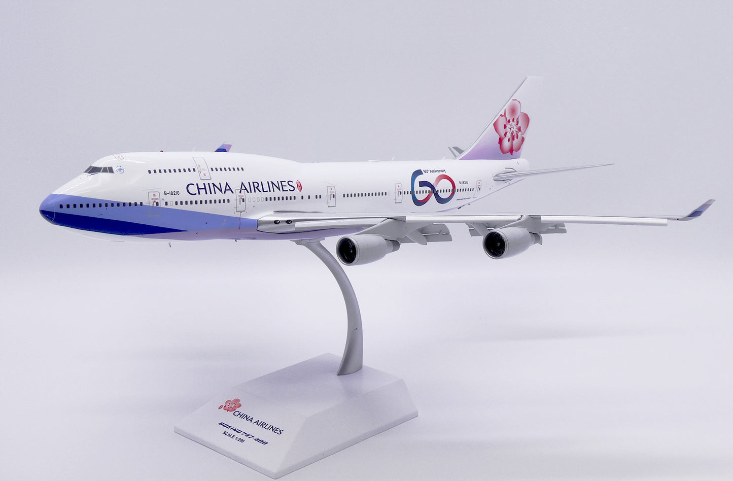 JCWINGS B747-400 CHINA AIRLINES "60TH ANNIVERSARY" (FLAPS DOWN) REG: B-18210
