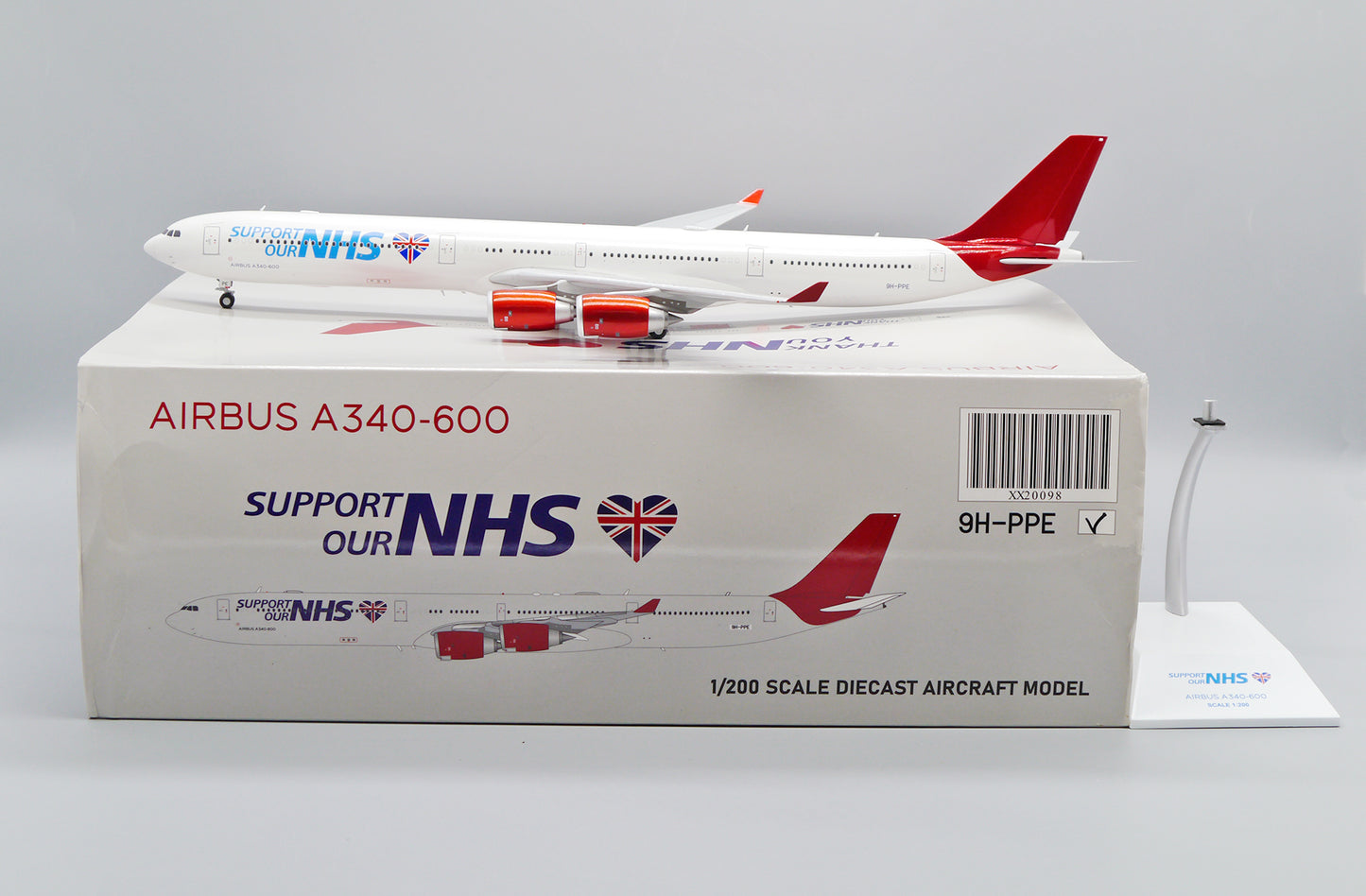 JC WINGS A340-600 MALETH AERO THANK YOU NHS REG: 9H-PPE