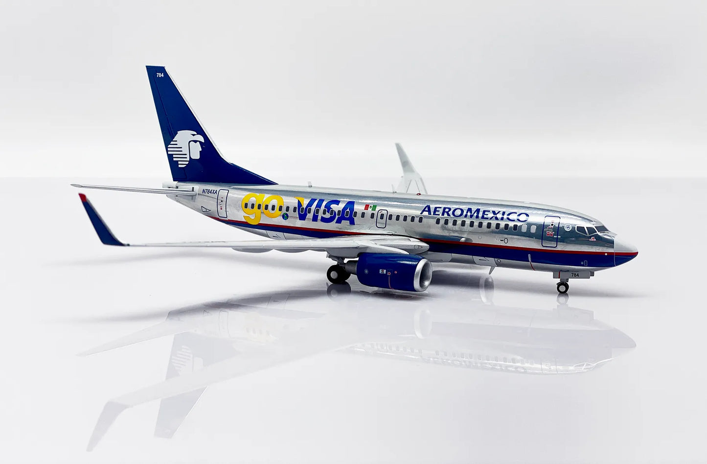 JC WINGS B737-700 AEROMEXICO "GO VISA" (POLISHED) REG: N784XA
