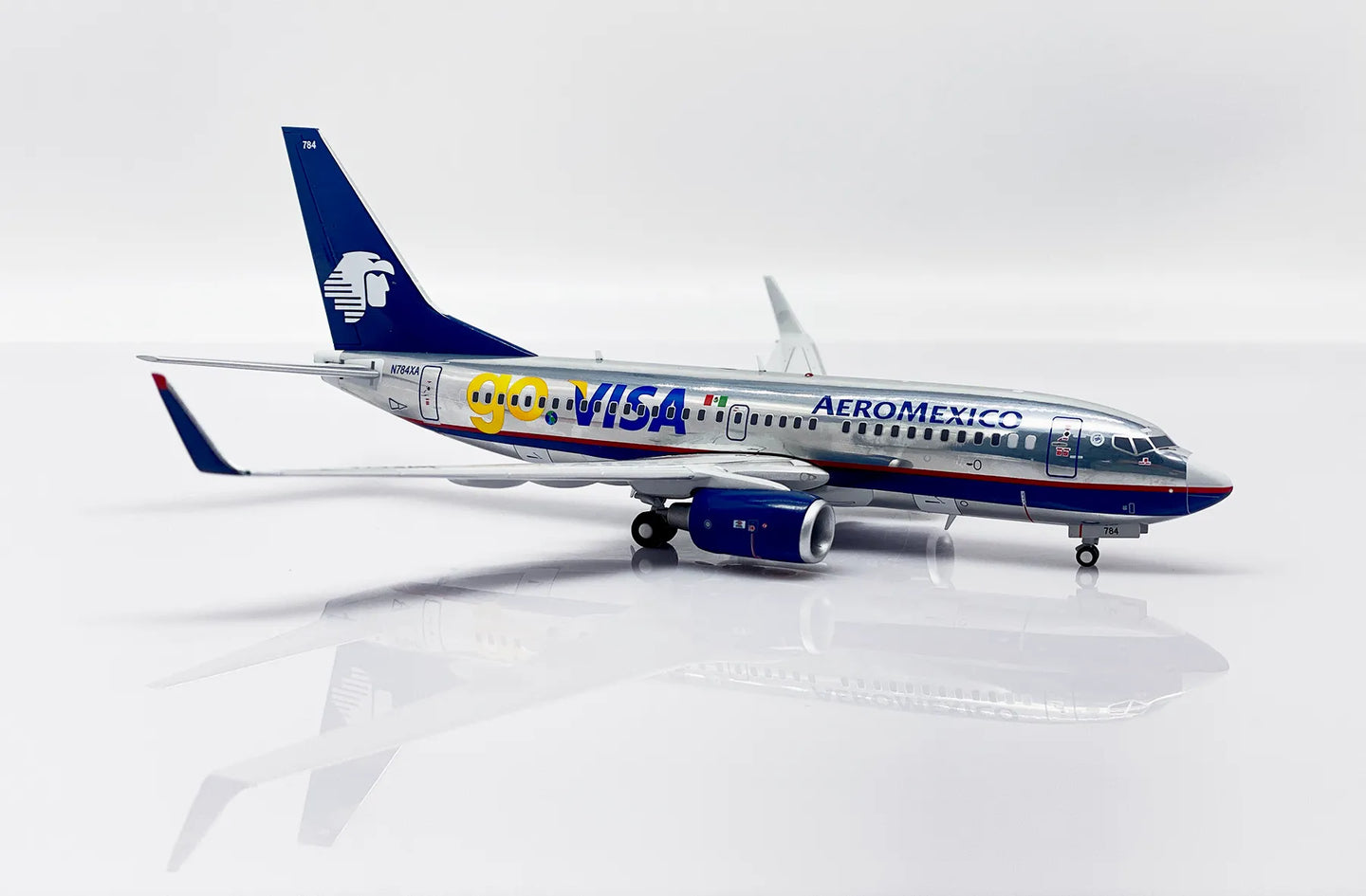 JC WINGS B737-700 AEROMEXICO "GO VISA" (POLISHED) REG: N784XA